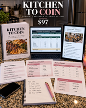Load image into Gallery viewer, Kitchen to Coin complete beginner catering system including masterclass, business toolkit and client templates